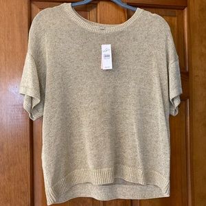LOFT Cropped Golden Thread Sweater